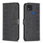 For Xiaomi Redmi 9C Plaid Embossed Leather Phone Case(Black) - 1