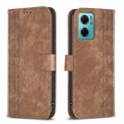 For Xiaomi Redmi 10 5G / Note 11E Plaid Embossed Leather Phone Case(Brown) - 1