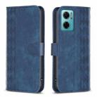 For Xiaomi Redmi 10 5G / Note 11E Plaid Embossed Leather Phone Case(Blue) - 1