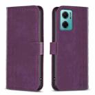 For Xiaomi Redmi 10 5G / Note 11E Plaid Embossed Leather Phone Case(Purple) - 1