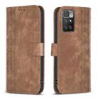 For Xiaomi Redmi 10 2022 Plaid Embossed Leather Phone Case(Brown) - 1