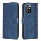 For Xiaomi Redmi 10 2022 Plaid Embossed Leather Phone Case(Blue) - 1