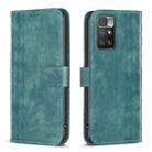 For Xiaomi Redmi 10 2022 Plaid Embossed Leather Phone Case(Green) - 1