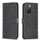 For Xiaomi Redmi 10 2022 Plaid Embossed Leather Phone Case(Black) - 1