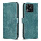 For Xiaomi Redmi 10C Plaid Embossed Leather Phone Case(Green) - 1