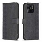 For Xiaomi Redmi 10C Plaid Embossed Leather Phone Case(Black) - 1