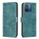 For Xiaomi Redmi 12C Plaid Embossed Leather Phone Case(Green) - 1