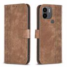 For Xiaomi Redmi A1 / A1+ Plaid Embossed Leather Phone Case(Brown) - 1