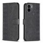 For Xiaomi Redmi A1 / A1+ Plaid Embossed Leather Phone Case(Black) - 1