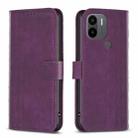 For Xiaomi Redmi A1 / A1+ Plaid Embossed Leather Phone Case(Purple) - 1