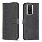 For Xiaomi Redmi K60 / K60 Pro Plaid Embossed Leather Phone Case(Black) - 1
