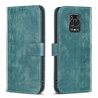 For Xiaomi Redmi Note 9 Pro Plaid Embossed Leather Phone Case(Green) - 1