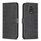 For Xiaomi Redmi Note 9 Pro Plaid Embossed Leather Phone Case(Black) - 1