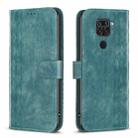 For Xiaomi Redmi Note 9 Plaid Embossed Leather Phone Case(Green) - 1