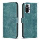 For Xiaomi Redmi Note 10 Pro Plaid Embossed Leather Phone Case(Green) - 1