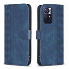 For Xiaomi Redmi Note 11 Plaid Embossed Leather Phone Case(Blue) - 1