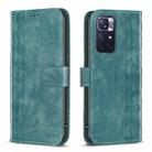For Xiaomi Redmi Note 11 Plaid Embossed Leather Phone Case(Green) - 1