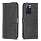 For Xiaomi Redmi Note 11 Plaid Embossed Leather Phone Case(Black) - 1