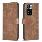 For Xiaomi Redmi Note 11 Pro Plaid Embossed Leather Phone Case(Brown) - 1