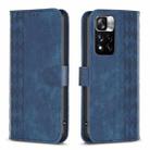 For Xiaomi Redmi Note 11 Pro Plaid Embossed Leather Phone Case(Blue) - 1