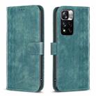 For Xiaomi Redmi Note 11 Pro Plaid Embossed Leather Phone Case(Green) - 1