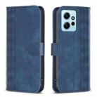For Xiaomi Redmi Note 12 4G Global Plaid Embossed Leather Phone Case(Blue) - 1