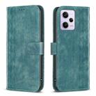 For Xiaomi Redmi Note 12 Pro Global Plaid Embossed Leather Phone Case(Green) - 1