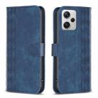 For Xiaomi Redmi Note 12 Pro+ Global Plaid Embossed Leather Phone Case(Blue) - 1