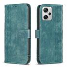 For Xiaomi Redmi Note 12 Pro+ Global Plaid Embossed Leather Phone Case(Green) - 1