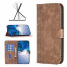 For Xiaomi Redmi Note 12S 4G / Note 11 Plaid Embossed Leather Phone Case(Brown) - 1