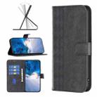 For Xiaomi Poco F5 5G / Redmi Note 12 Turbo Plaid Embossed Leather Phone Case(Black) - 1