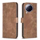 For Xiaomi Civi 3 5G Plaid Embossed Leather Phone Case(Brown) - 1