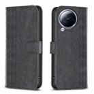 For Xiaomi Civi 3 5G Plaid Embossed Leather Phone Case(Black) - 1