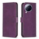 For Xiaomi Civi 3 5G Plaid Embossed Leather Phone Case(Purple) - 1