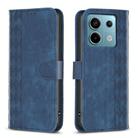 For Xiaomi Redmi Note 13 Pro 5G Plaid Embossed Leather Phone Case(Blue) - 1