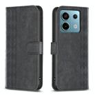 For Xiaomi Redmi Note 13 Pro 5G Plaid Embossed Leather Phone Case(Black) - 1