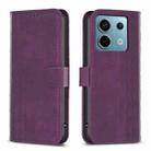 For Xiaomi Redmi Note 13 Pro 5G Plaid Embossed Leather Phone Case(Purple) - 1
