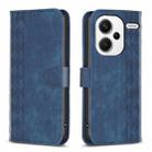 For Xiaomi Redmi Note 13 Pro+ 5G Plaid Embossed Leather Phone Case(Blue) - 1