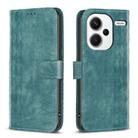 For Xiaomi Redmi Note 13 Pro+ 5G Plaid Embossed Leather Phone Case(Green) - 1