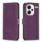 For Xiaomi Redmi Note 13 Pro+ 5G Plaid Embossed Leather Phone Case(Purple) - 1