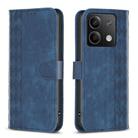 For Xiaomi Redmi Note 13 Plaid Embossed Leather Phone Case(Blue) - 1