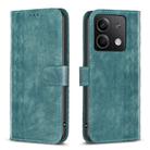 For Xiaomi Redmi Note 13 Plaid Embossed Leather Phone Case(Green) - 1