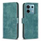 For Xiaomi Redmi Note 13 Pro 4G Global Plaid Embossed Leather Phone Case(Green) - 1