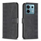 For Xiaomi Redmi Note 13 Pro 4G Global Plaid Embossed Leather Phone Case(Black) - 1