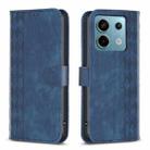 For Xiaomi Poco M6 Pro 4G Plaid Embossed Leather Phone Case(Blue) - 1