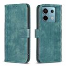 For Xiaomi Poco M6 Pro 4G Plaid Embossed Leather Phone Case(Green) - 1