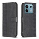 For Xiaomi Poco M6 Pro 4G Plaid Embossed Leather Phone Case(Black) - 1