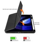 For Xiaomi Pad 6 / 6 Pro 3-fold Clear PC Smart Leather Tablet Case with Pen Slot(Black) - 3