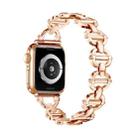 Ladder Buckle Metal Watch Band For Apple Watch 8 45mm(Rose Gold) - 1