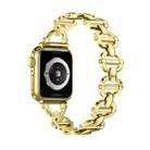 Ladder Buckle Metal Watch Band For Apple Watch 7 45mm(Gold) - 1
